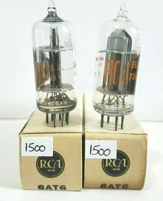 2 Matching Rca 6at6 Vacuum Tubes Nos On Calibrated Hickok