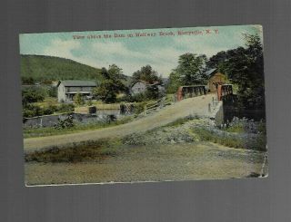 Vintage Postcard Color Town Scene Barryville Ny 1911 Sullivan Co Catskills Mts
