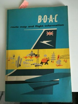 Boac Route Map & Flight Info Airline Booklet B.  O.  A.  C.  - Tunnicliffe Advert