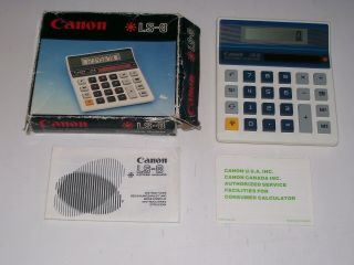 Canon Solar Calculator Ls - 8 With Instructions Vintage Retro 1985