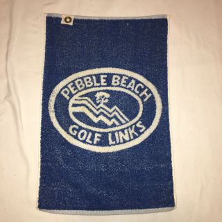 Vintage Blue White Golf Links Quality Pebble Beach Golf Towel