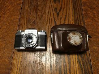 Zeiss Ikon Contaflex Camera 45mm F/2.  8 Tessar /leather Case