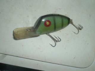 Old Fishing Lures Early Pico Digger Rare Color Green Perch 1960s Texas Bait Look