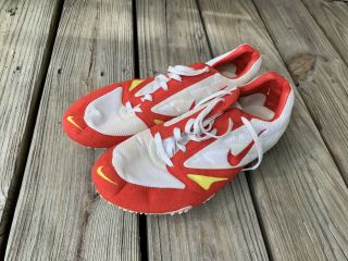 Vintage Nike Track & Field Spike White /red/ Yellow Sz 12
