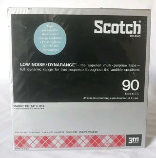 Scotch Brand Recording Tape Low Noise Dynarange 90 Minute Magnetic Tape 212