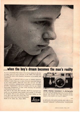 1959 Leica M - 3 Camera Dual - Range Summicron Ernst Leitz F/2 Lens Print Ad
