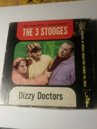 Vintage The 3 Stooges In Dizzy Doctors 8mm Film Reel Movie Columbia Picture