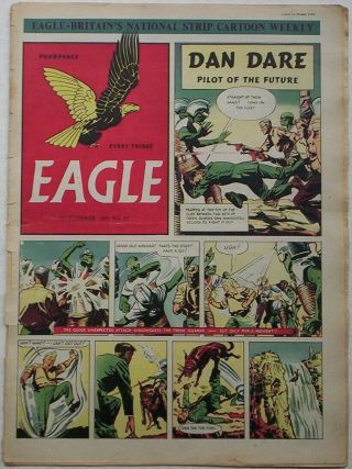 1950 Vintage " Eagle " Comic Vol.  1 27 Dan Dare.  Cutaway Of Underground Junctions.