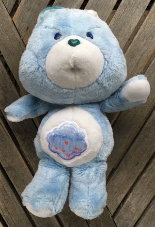 Vintage 1983 Care Bear 13” Grumpy Blue Plush
