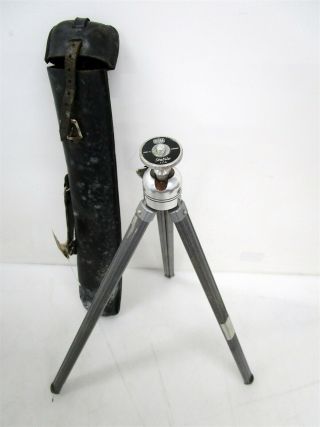 Vintage Bilora Stabilo 1114 Tripod Made In Germany With Leather Case