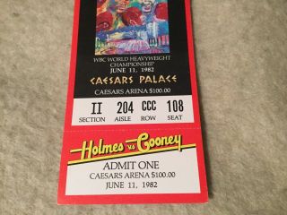 Vintage 1982 Holmes Vs Cooney Boxing Ticket - Caesars Palace 2