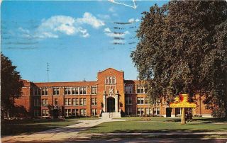Ironwood Mi 1959 View Of Old High School Vintage Michigan Education Gem,  568