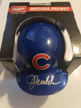 Joe Maddon Signed Cubs Helmet 2016 World Champion Chicago Mini