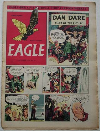 1950 Vintage " Eagle " Comic Vol.  1 26 Dan Dare.  Cutaway Of An Unsinkable Lifeboat