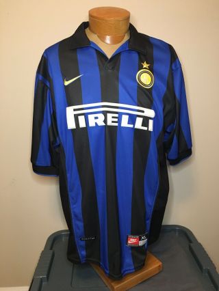 Vintage 90s Nike Inter Milan Pirelli Soccer Football Polo Jersey • Men’s Sz Xl
