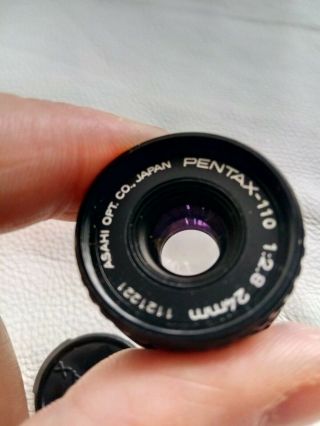 Asahi Opt Japan Pentax - 110 1:2.  8 24mm Lens 112221 3