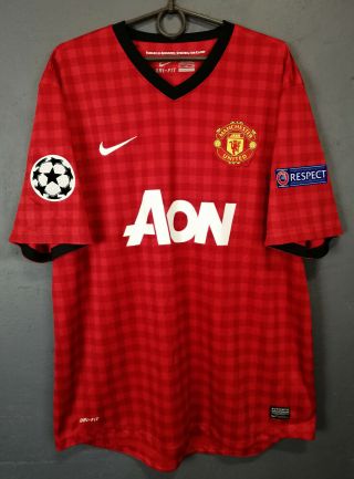 Uefa Nike Fc Manchester United 2012/2013 Football Soccer Shirt Jersey Size Xl