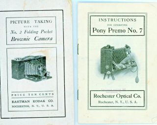 Kodak Booklets Pony Premo No.  7,  No.  2 Folding Pocket Brownie Camera