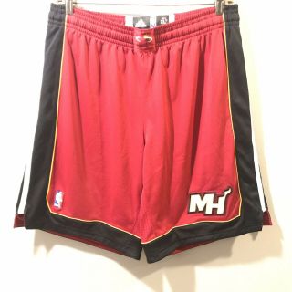 Adidas Size X - Large Nba Miami Heat Swingman Stitched Basketball Shorts