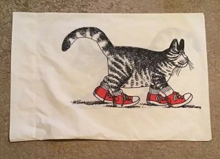 Vintage B Kliban Cat In Red Sneakers Standard Pillowcase Burlington Poly/cotton