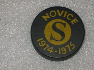 S Novice 1974 - 1975 Minor Hockey Puck Official Cooper Made In Czechoslovakia