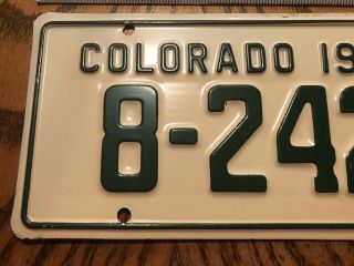 RARE 1950 Colorado Motorcycle License Plate Vintage Antique 8 242 Low 2