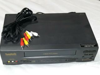 Symphonic VR - 60WF VHS VCR Video 4 Head HI - FI Stereo Player/Recorder,  RCA Cables 2