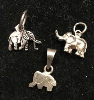 Vintage Tiny Sterling Silver The Elephant Charm & Pendant