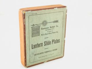 One Doz Eastman Kodak Lantern Slide Plates,  3 - 1/4 X 4,  Seed Dry Plate Co,