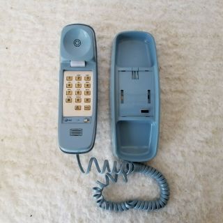 Vintage At&t Trim Line Model 210 Blue Push Button Telephone