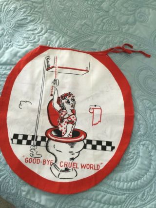 Vintage 50’s Sophisticated Humor,  Amusing Toilet Seat Cover,  You Need One