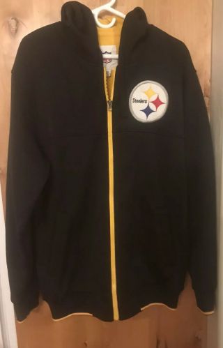 Nfl Pittsburgh Steelers Fleece Zip Up Jacket With Hood