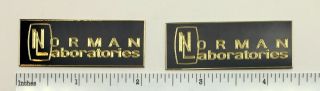 Norman Laboratories Labs Speaker Badge Custom Engraved Brass