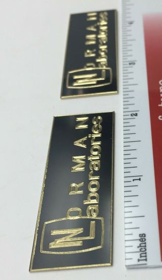 Norman Laboratories Labs Speaker Badge Custom Engraved Brass 2