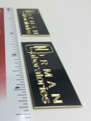 Norman Laboratories Labs Speaker Badge Custom Engraved Brass 3