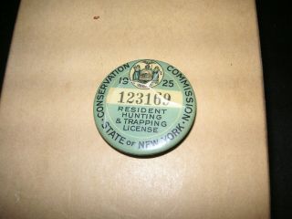 Vintage York State Trapping / Hunting License Badge