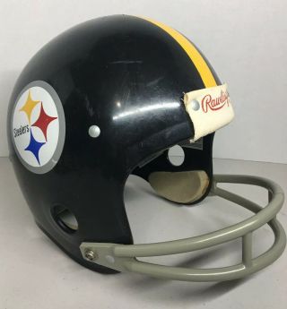 Vintage Nfl Pittsburgh Steelers Two Bar Throwback Rawlings Helmet Hnfl - N Large