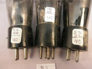 82 - Three hard to find 82 Rectifier Tubes - RCA,  National Union,  Majestic 3