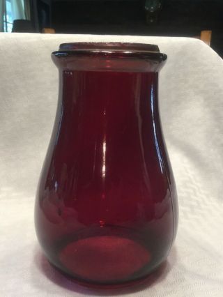 Vintage Antique Barn Railroad Oil Lamp Lantern Glass Globe Ruby Red