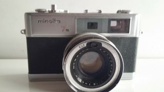 Vintage Minolta Hi Matic 7s 35mm Film Camera With F=45mm 1:1.  8 Lens