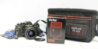 Praktica Electronic Bca 35mm Slr Film Camera Pentacon 35/70mm Lens,  Flash - 208