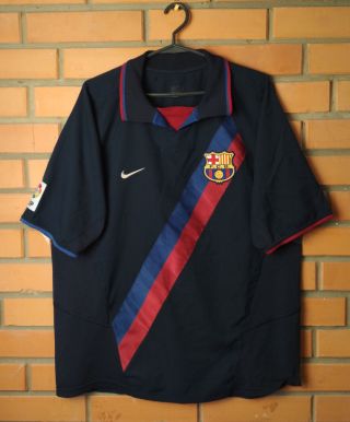 Barcelona Away Football Shirt 2002 - 2004 Size L Jersey Soccer Nike