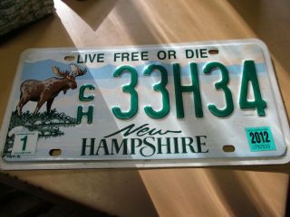 Hampshire License Plate Live Or Die Moose 2012 Sticker