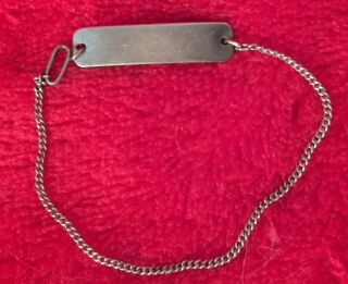 Vintage Lestage Sterling Silver Name Plate " Bobbie " Baby Bracelet Old