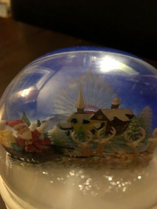 Vintage Santa Snow Globe Hong Kong Blinking Light