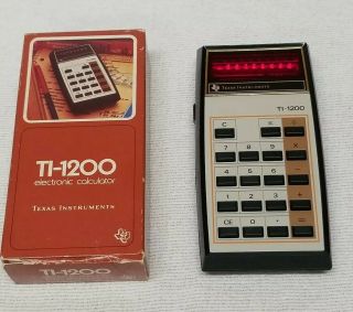 Texas Instruments Ti - 1200 Vintage Calculator Red Led 1975