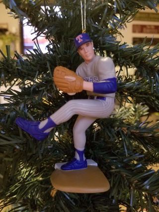 Nolan Ryan Texas Rangers Mlb Baseball Christmas Tree Ornament Gray Jersey