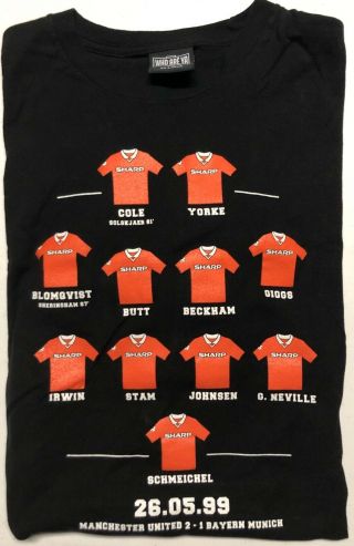 Manchester United 99 Champions League Final Line Up Shirt Who Are Ya Designs 2xl