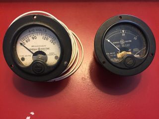 2 Vintage General Electric Volt Gauges