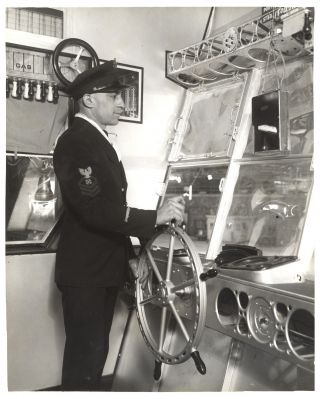 Control Room,  Officer At Wheel,  The Uss Akron Airship,  Congressional Photo 1933